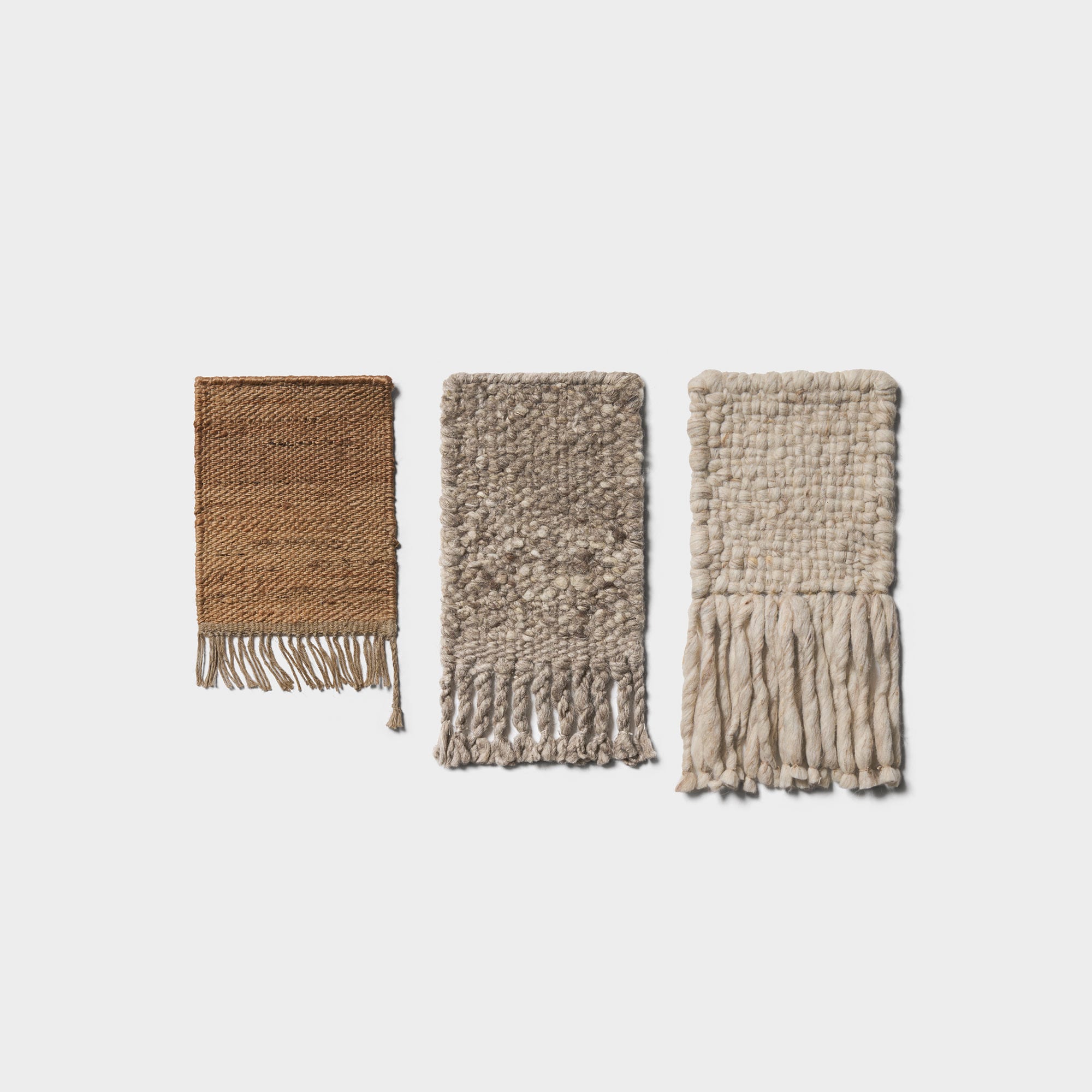 rug samples in wool and hemp