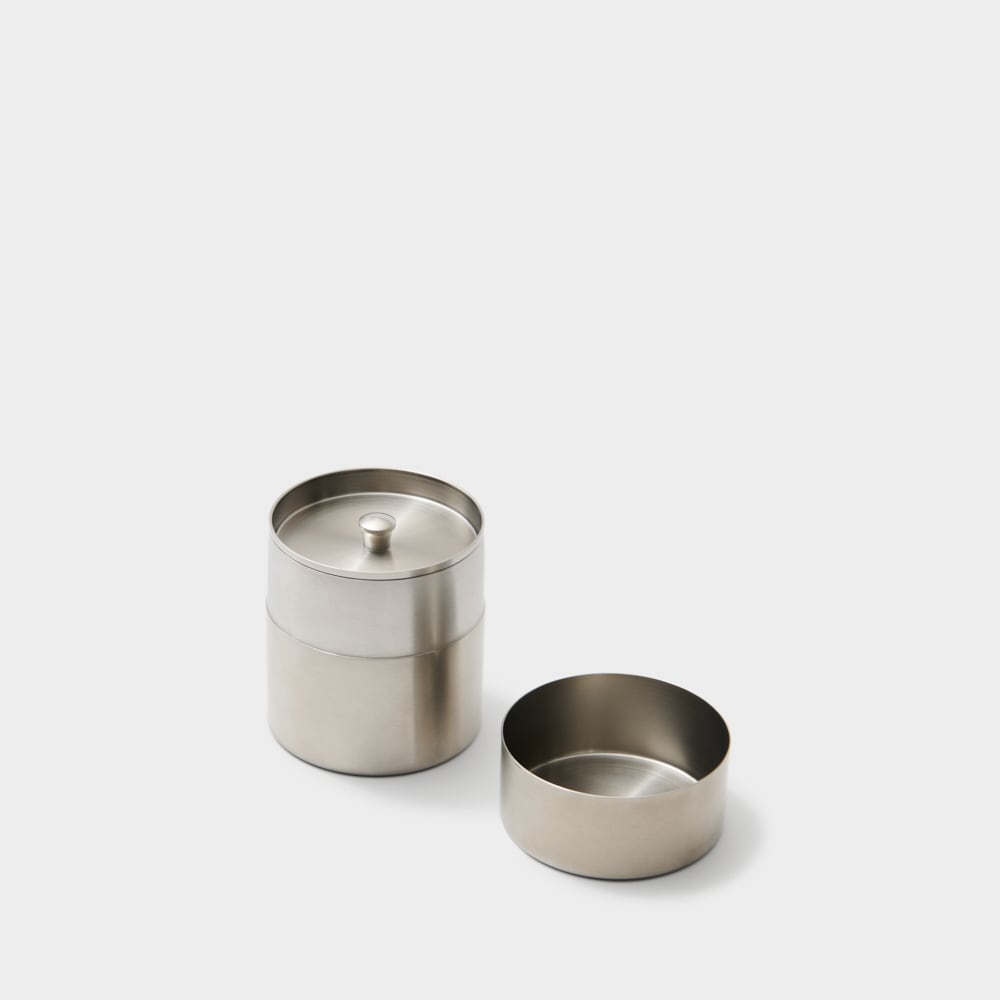 Tea canister stainless steel low