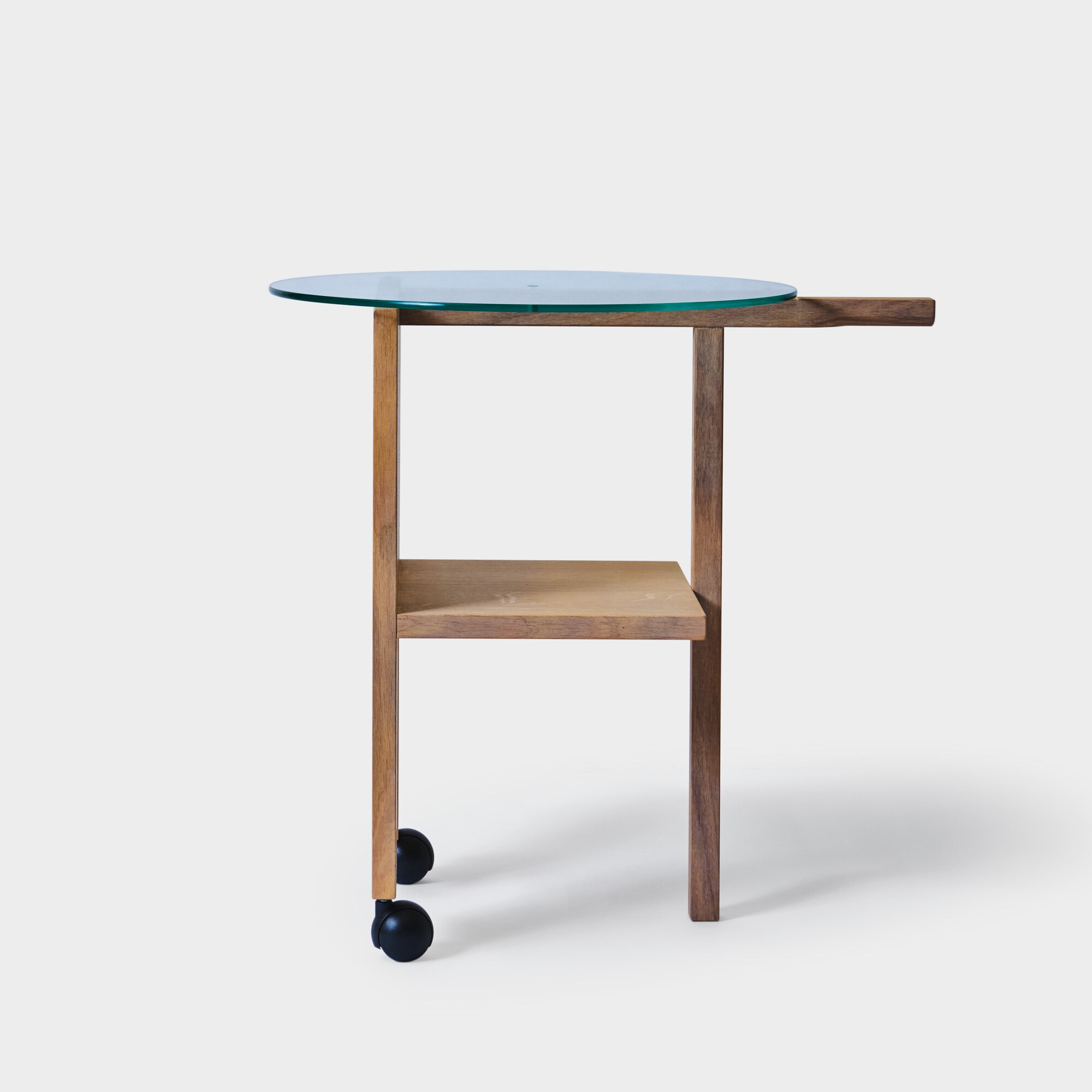 Wheeled Magazine Table Oak
