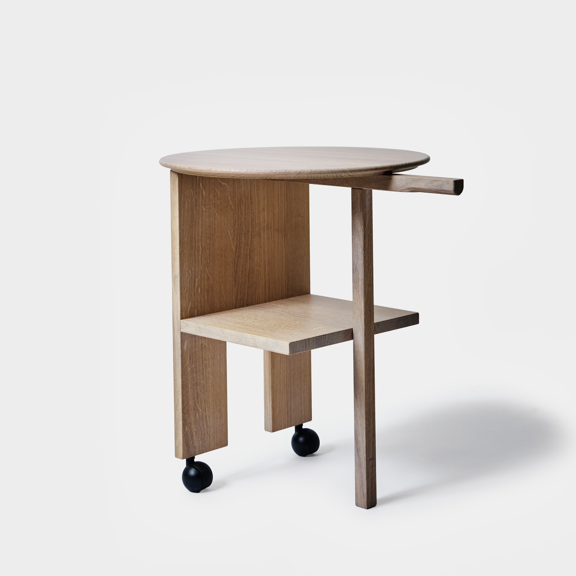 Wheeled Magazine Table Oak