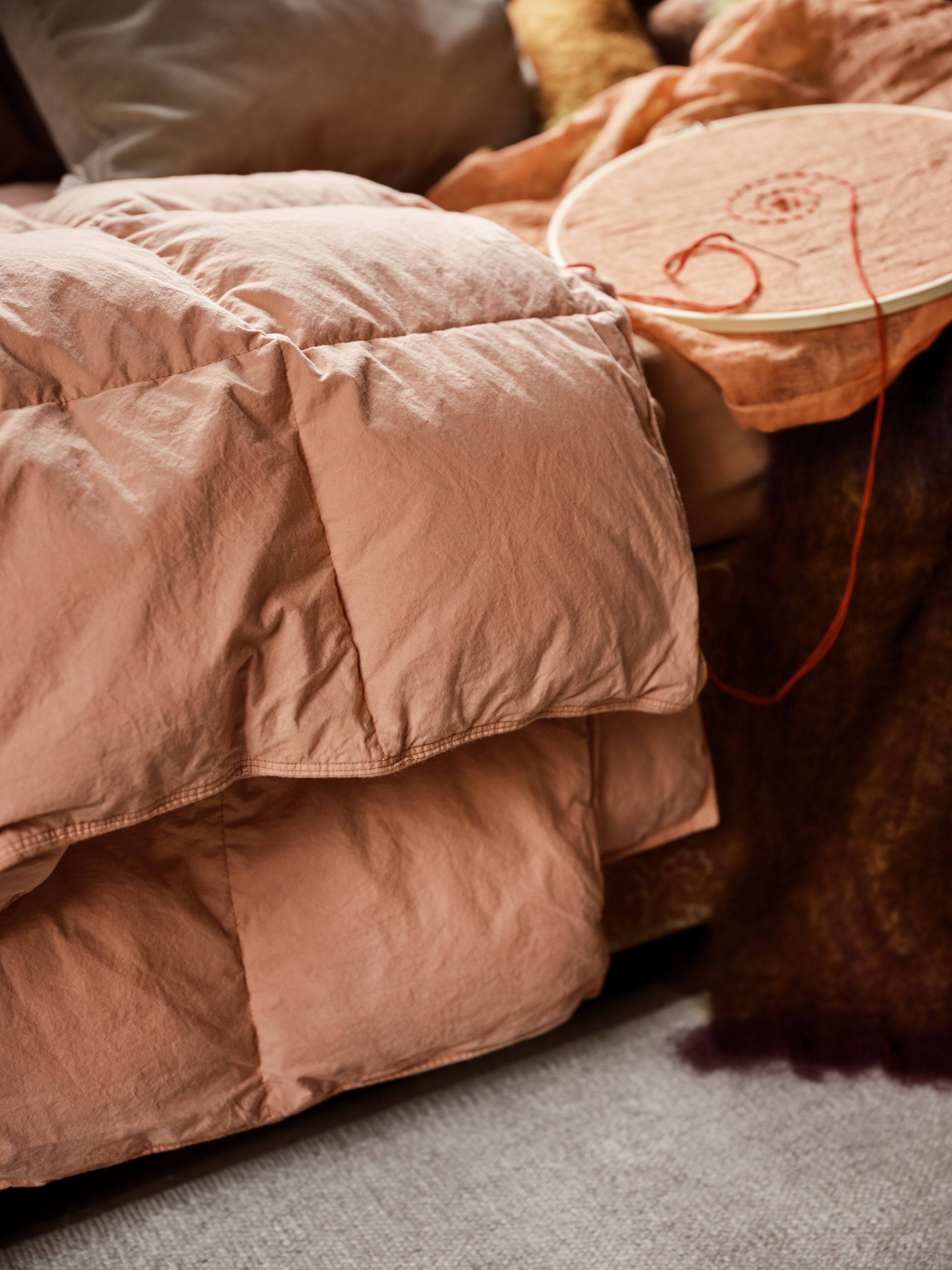 Down blanket Faded rose